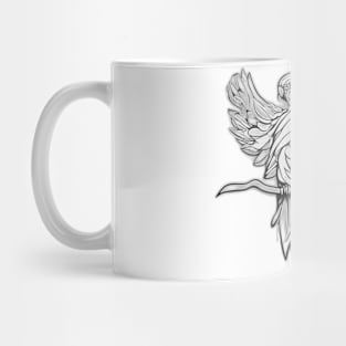 Silver Lovebirds on a Branch Graphic Tee Design No. 664 Mug